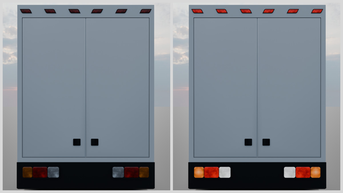 EV Semi Truck Vehicle Pack – Modular Trailer, With Interior & Openable Doors