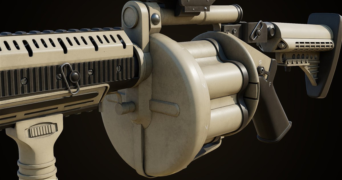 Grenade Launcher 01 Sandal URP HDRP Textures