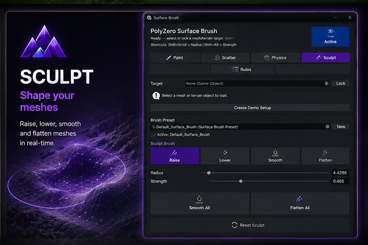Surface Brush Studio — Paint, Scatter & Physics Placement