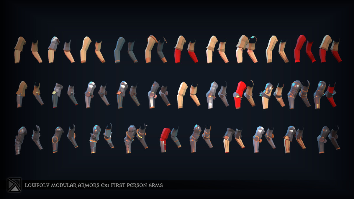 Lowpoly Modular Armors Ex1- First Person Arms - MEDIEVAL FANTASY SERIES
