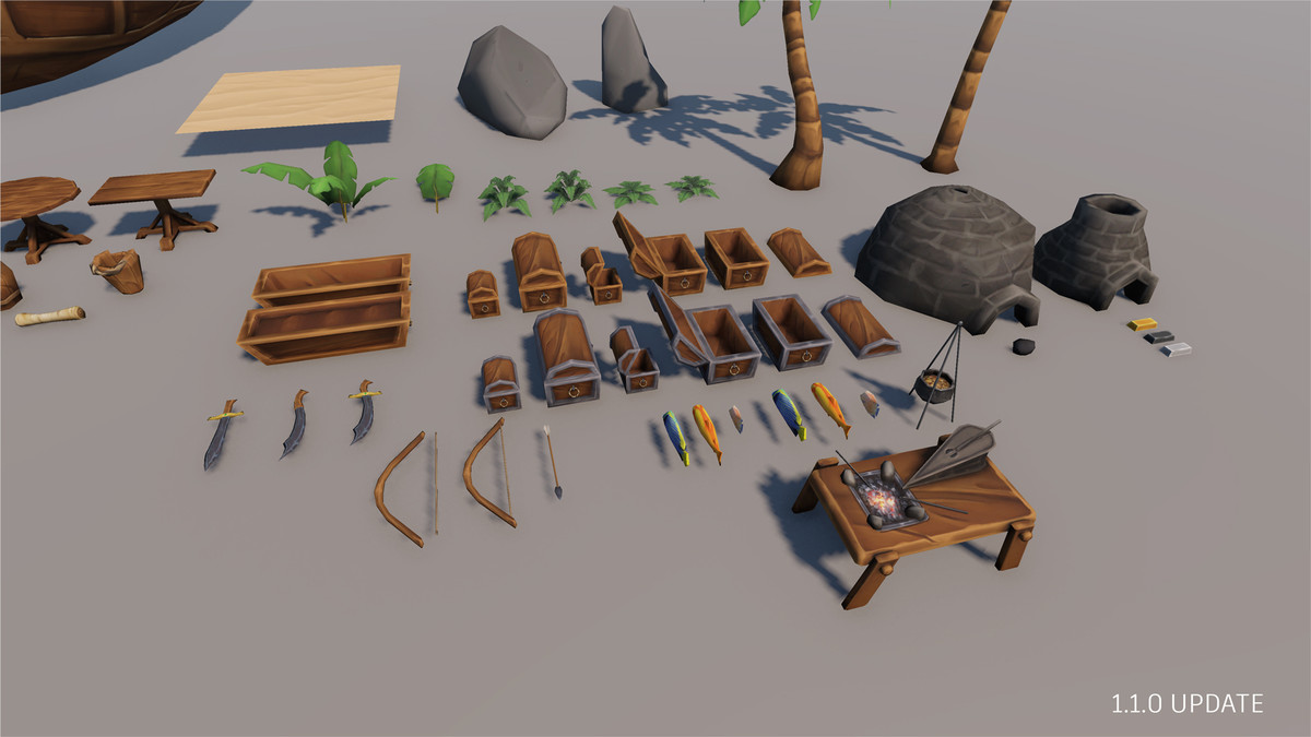 Handpainted Tropical Island Survival Pack