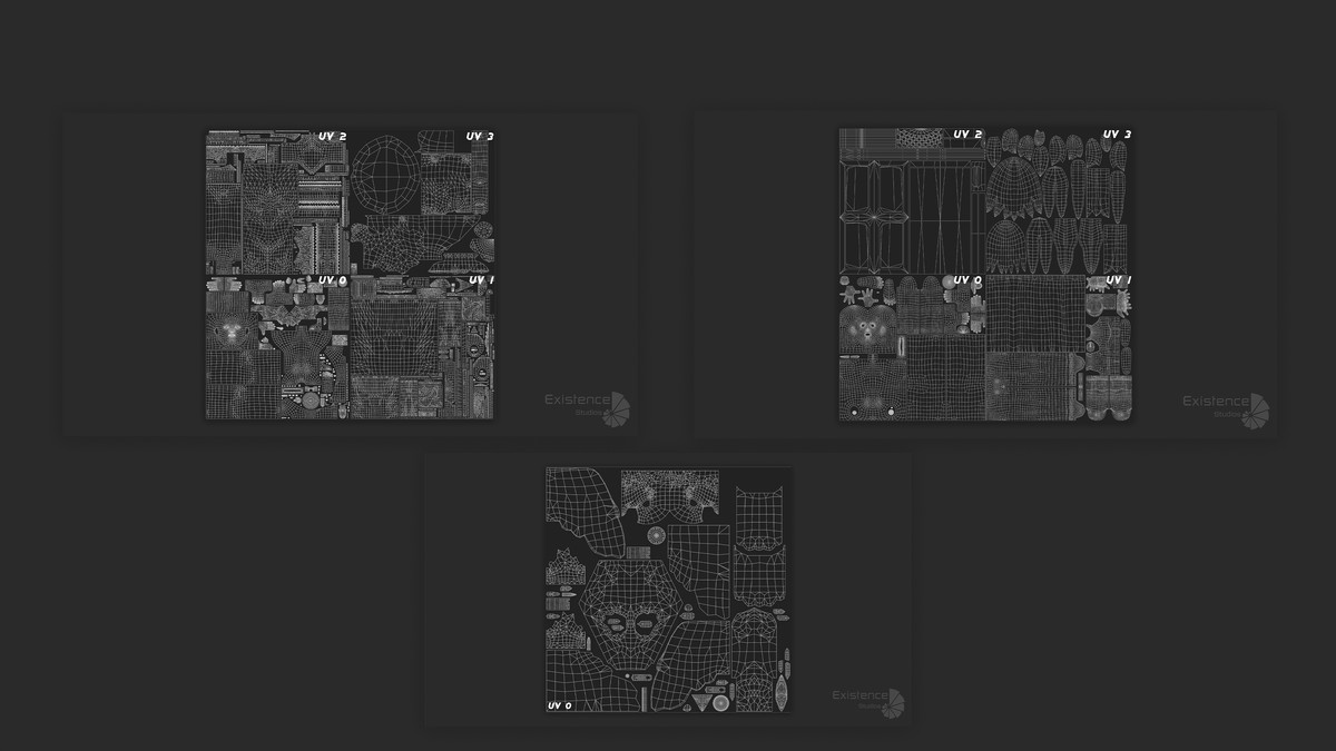 3 in 1 - Stylized Character Pack - Maid Mary - White Pigeon - Shield Guardian