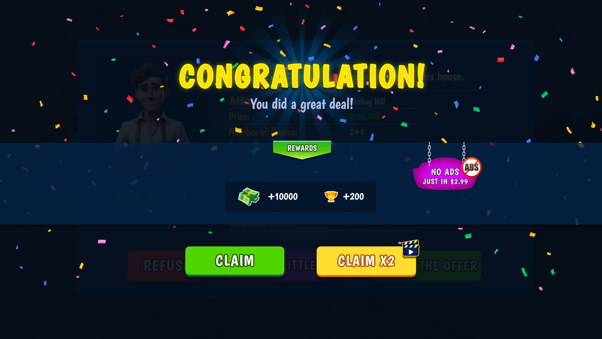 Modern Real Estate Tycoon UI Kit – Business Simulator Mobile Game GUI