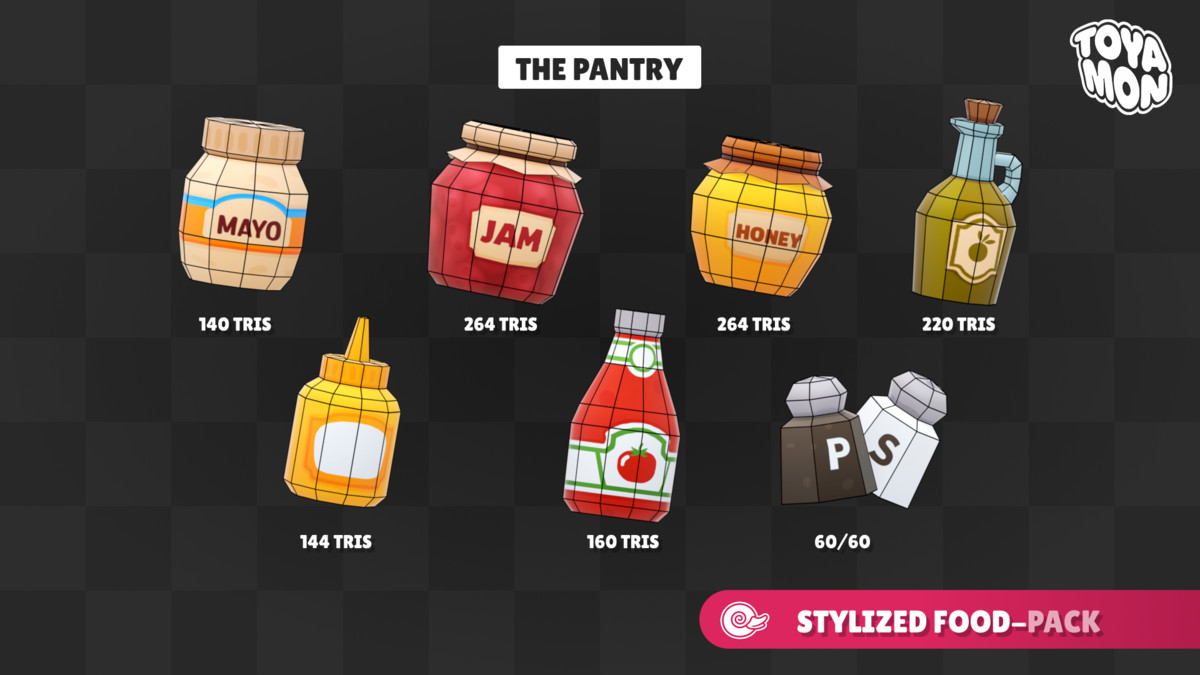 Stylized Food Pack - Low poly