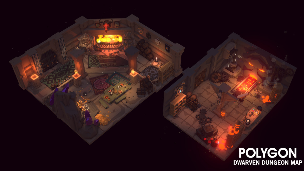 POLYGON - Dwarven Dungeon Map by Synty