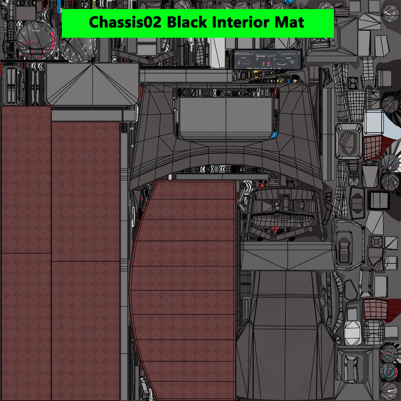 Truck Chassis 02 Generic Black URP HDRP Textures