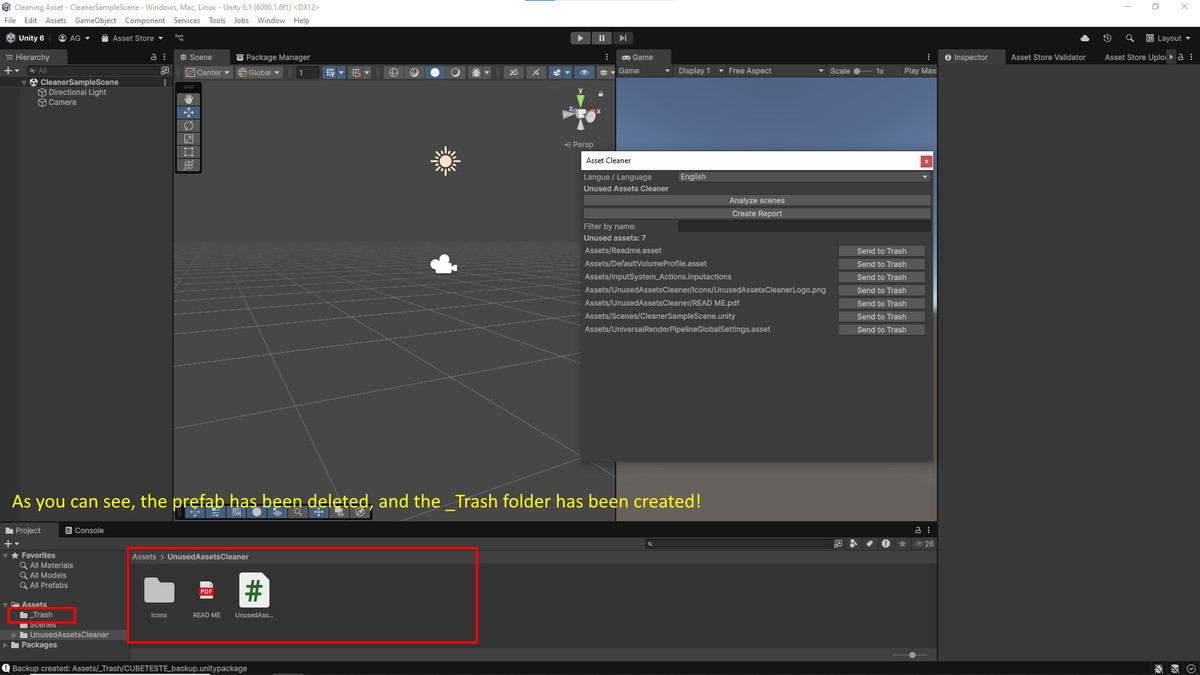 Unused Assets Cleaner