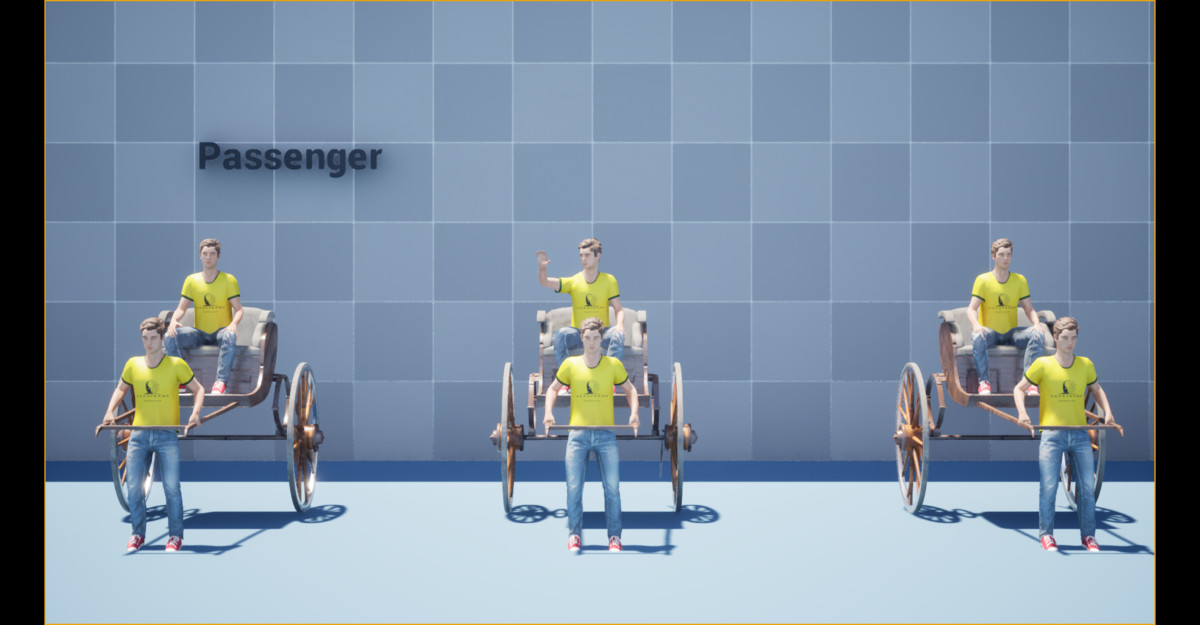 Hand Pulled Rickshaw Animation