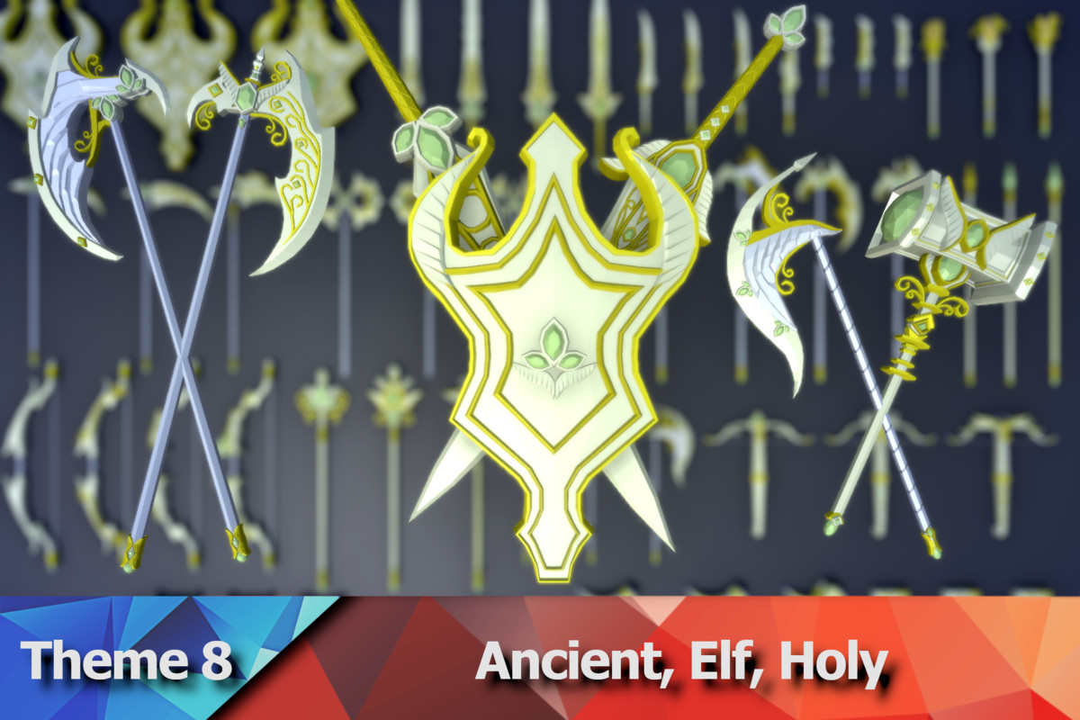 900 Low Poly Fantasy RPG Weapons - Ultimate 3D Pack