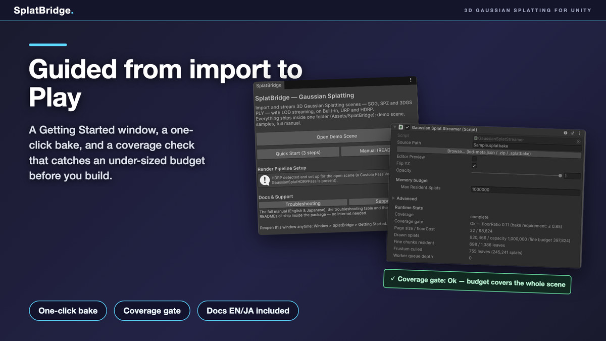 SplatBridge — 3D Gaussian Splatting: Import, Stream & Play Real-World Scans