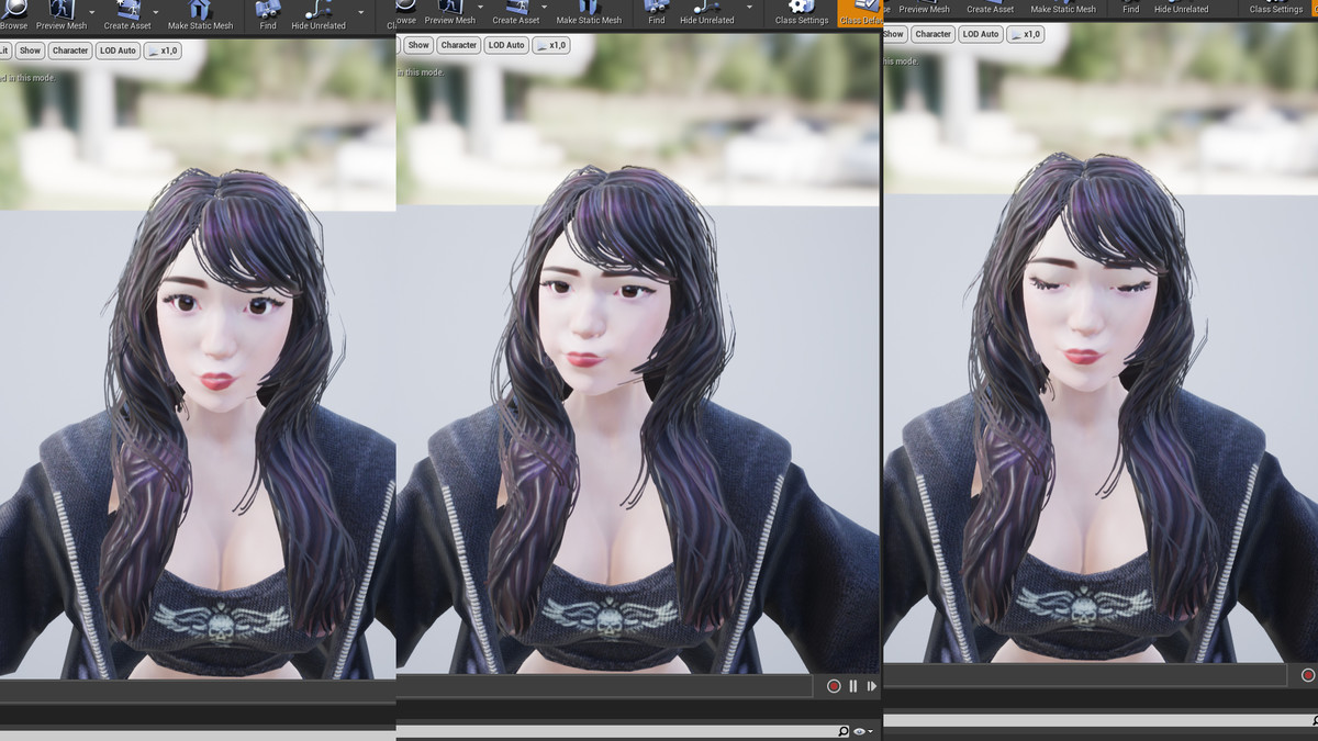 Stylized Asian Girl with Two Skins