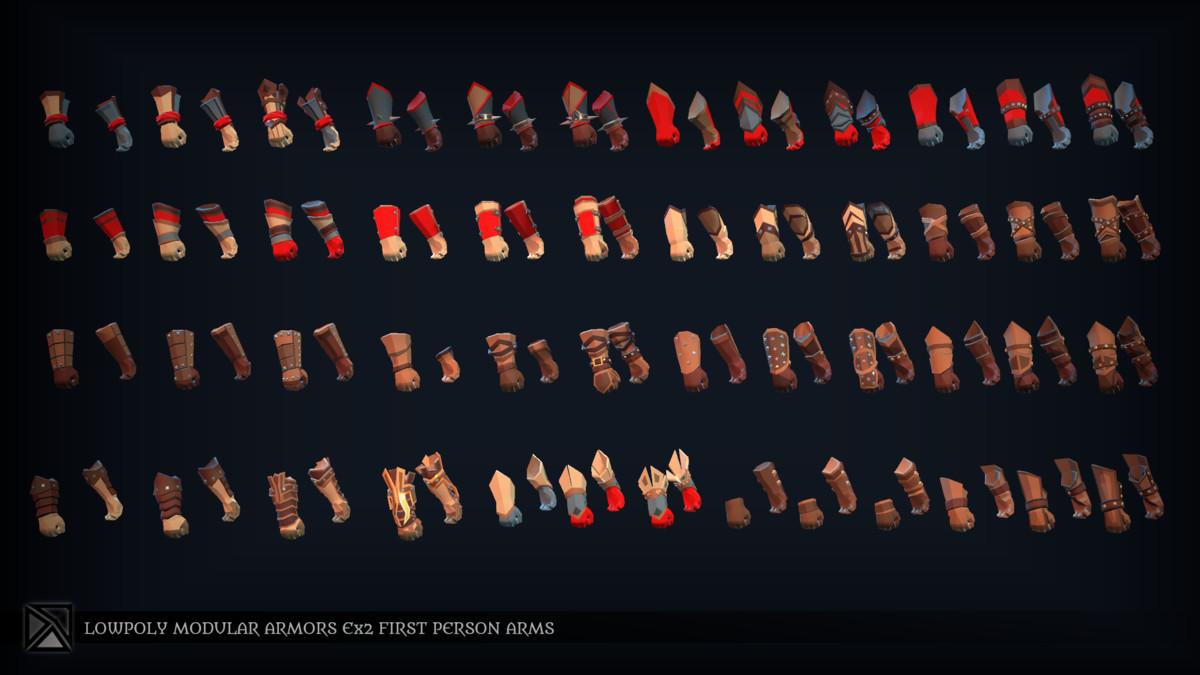 Lowpoly Modular Armors Ex2- First Person Arms - MEDIEVAL FANTASY SERIES