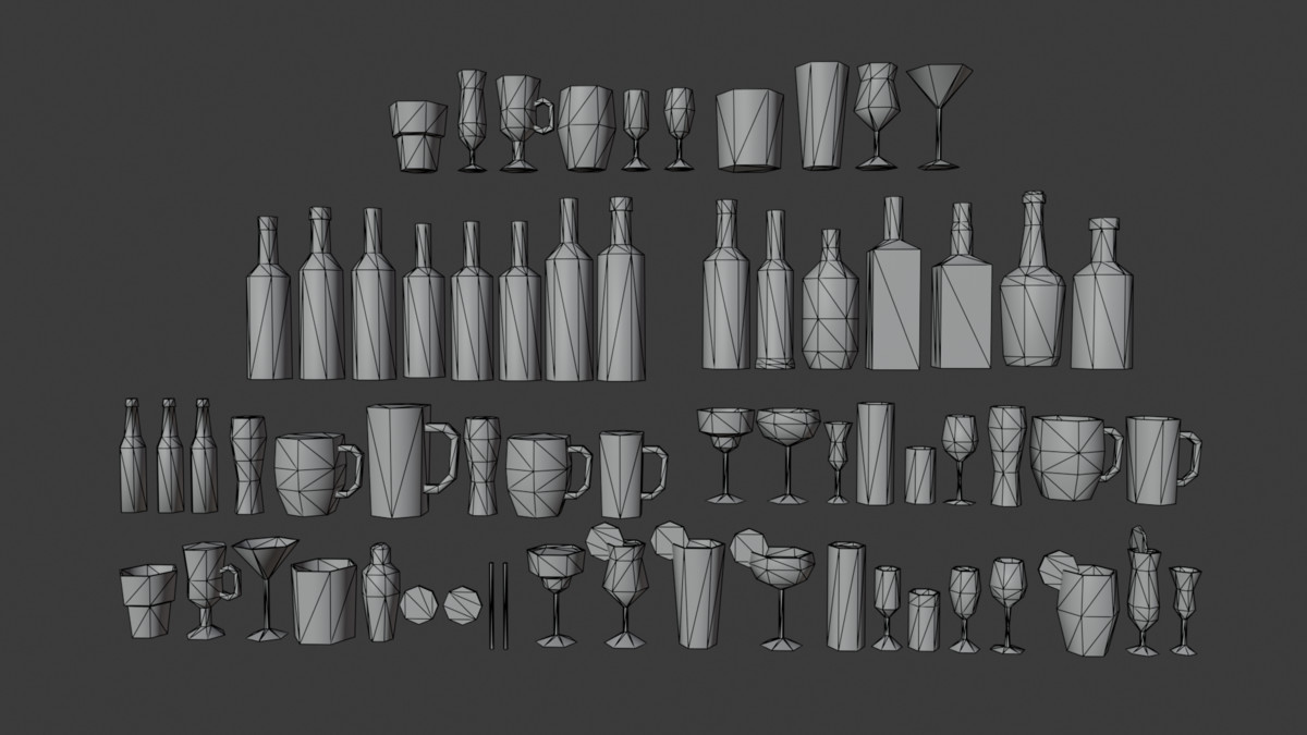PSX Bar Drinks & Cocktails Pack – 64 Props