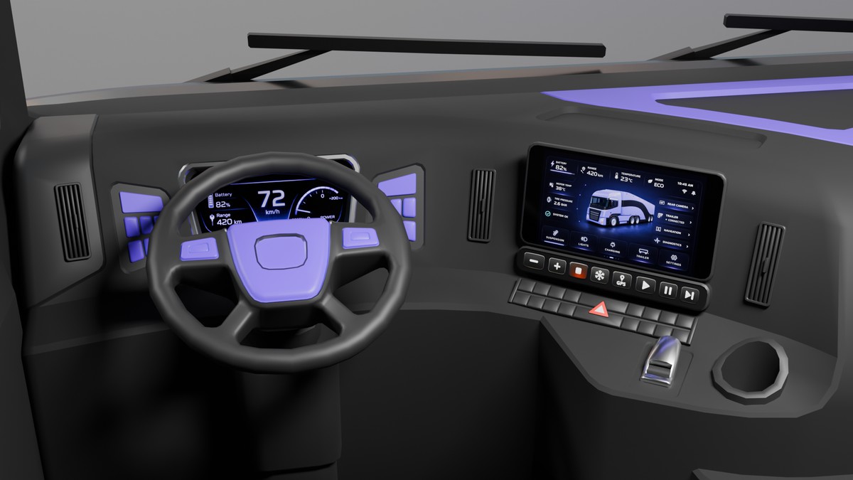 EV Semi Truck Vehicle Pack – Modular Trailer, With Interior & Openable Doors