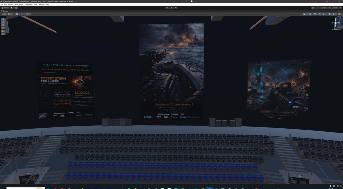 Futuristic Esports Arena Stadium – Tournament Stage 3d Environment Level