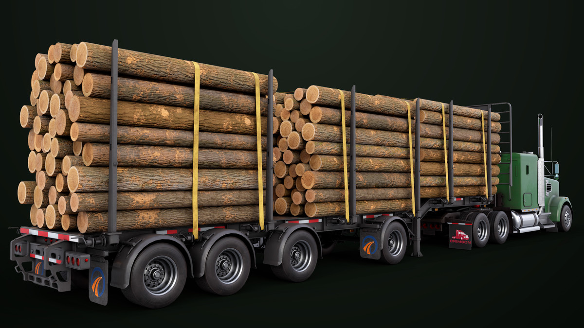 Truck 07 Log Trailer with All Loads Collection