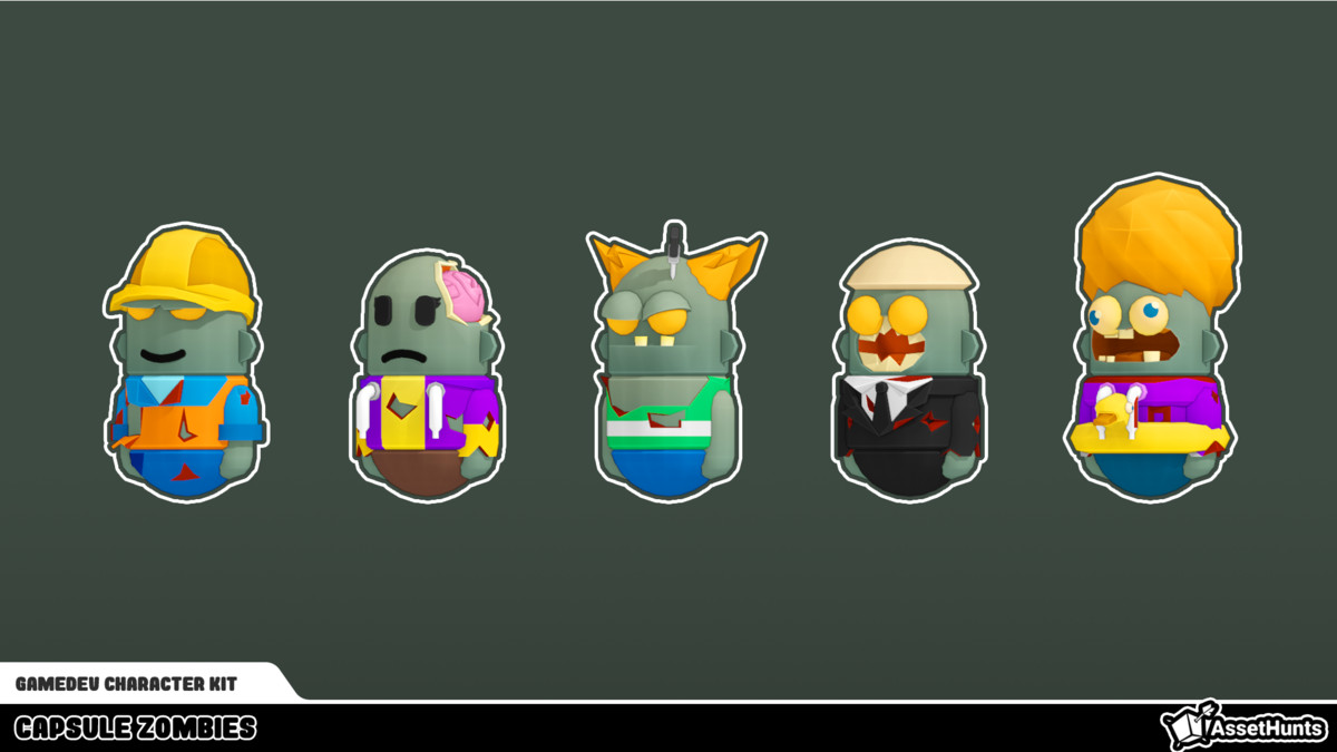 GameDev Character Kit - Capsule Zombies