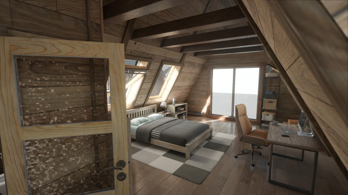 Modular A-frame House (Interior and exterior) A-frame Cabin Wooden