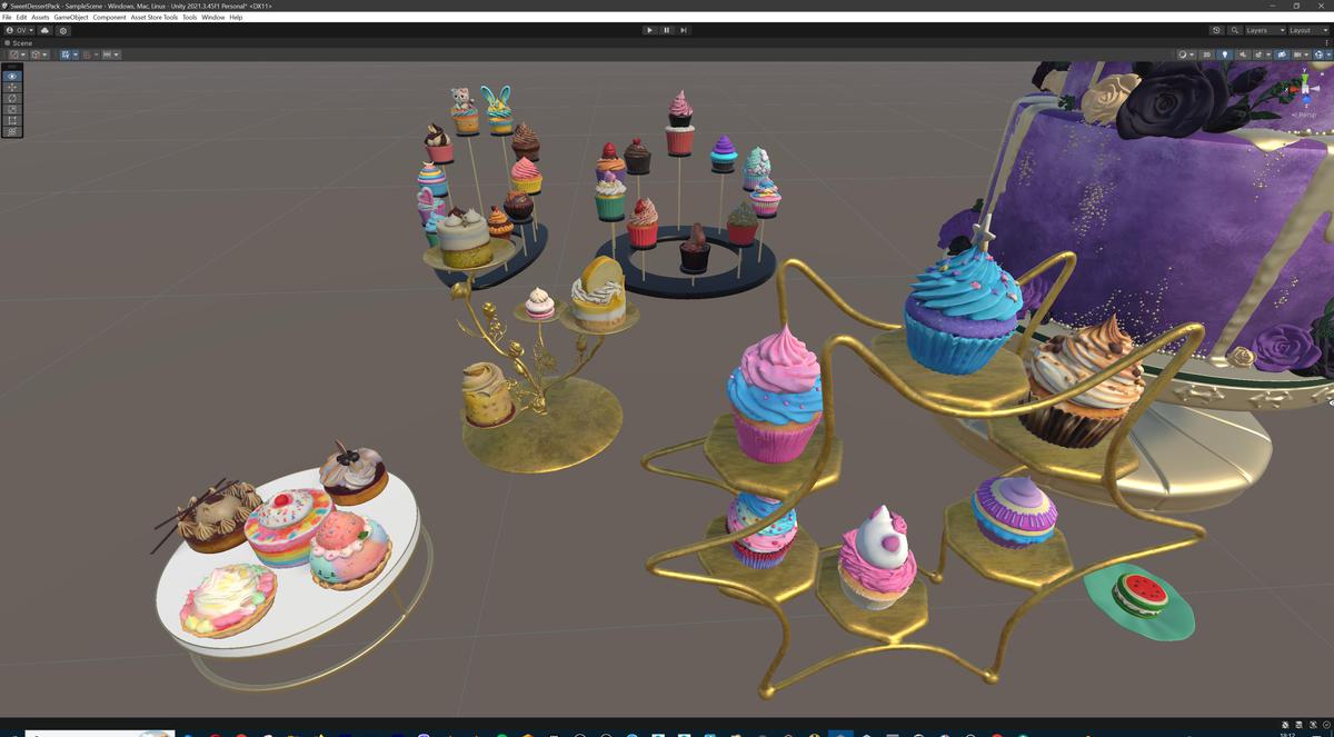Sweet Dessert Asset Pack (Donuts, Cupcakes, Cake, Ice Cream, Candy)