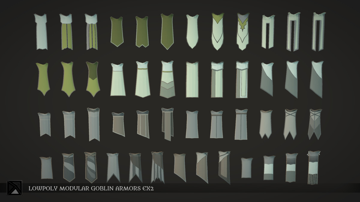 Low Poly Goblins Modular Armors Ex2 - LOWPOLY MEDIEVAL FANTASY SERIES
