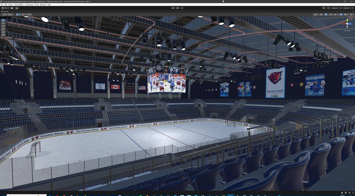 Modular Ice Hockey Arena Stadium Interior 3d Level