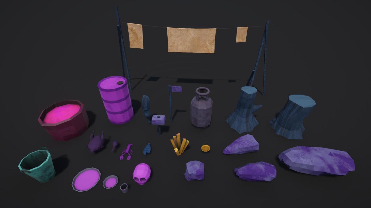 Magical Polygon Props(with Burn & Reveal FX)
