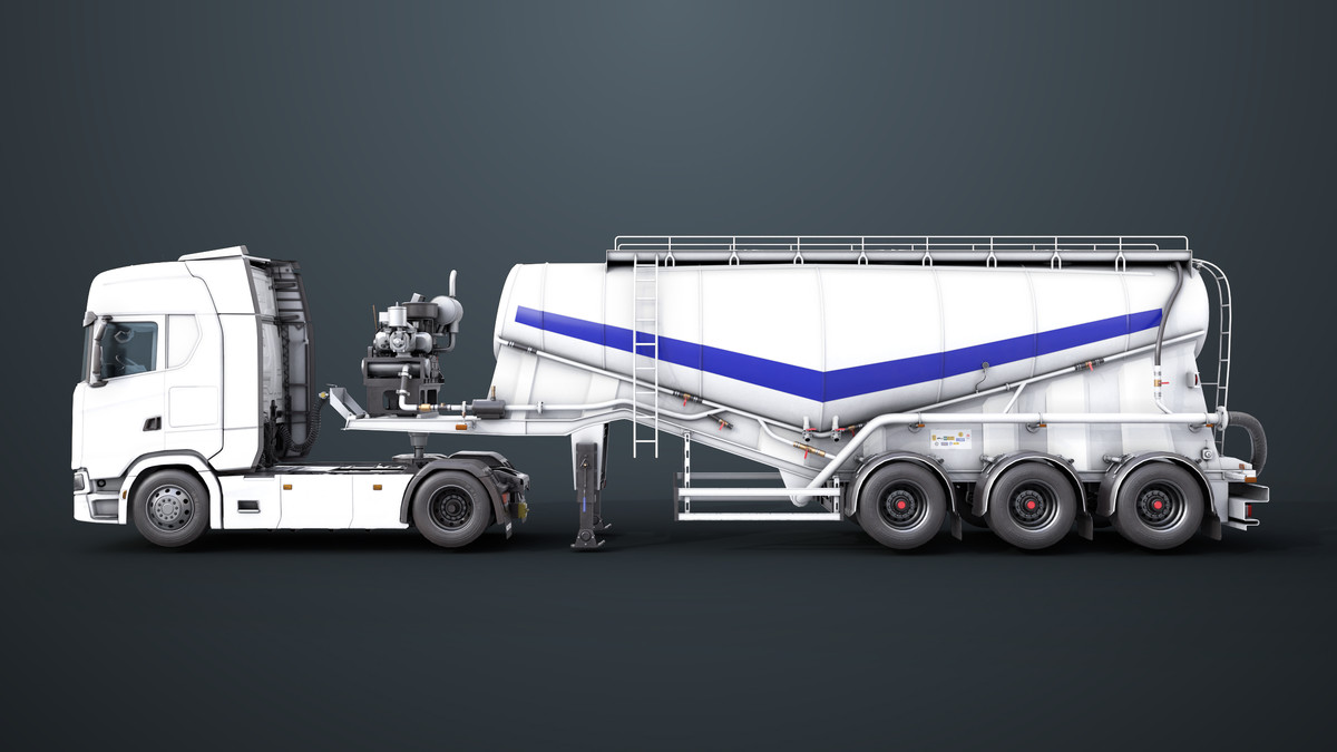 Chassis06 Cement Trailer 01 White URP HDRP Textures