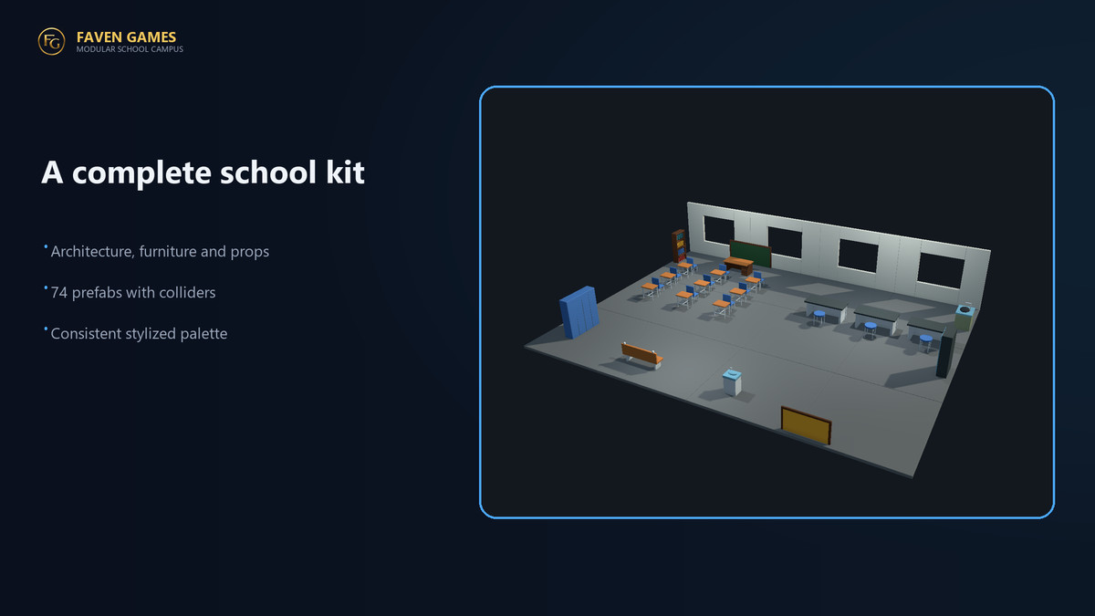Modular School Campus - Stylized Environment Kit