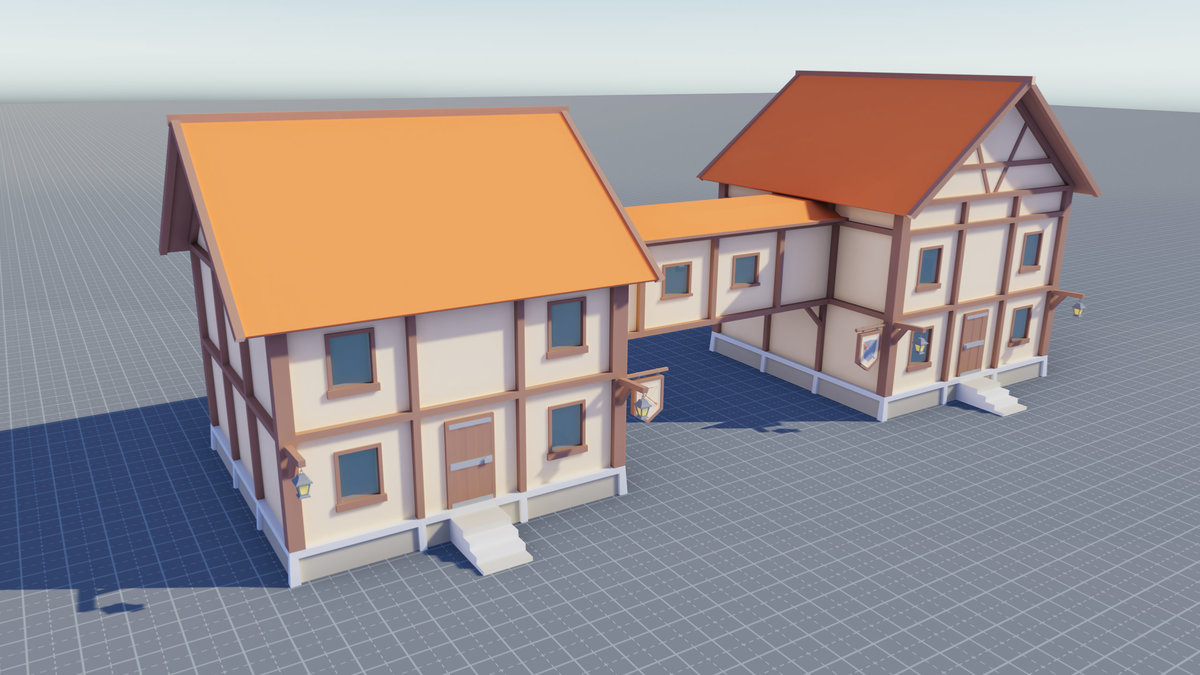 Low Poly Modular Medieval Buildings Pack