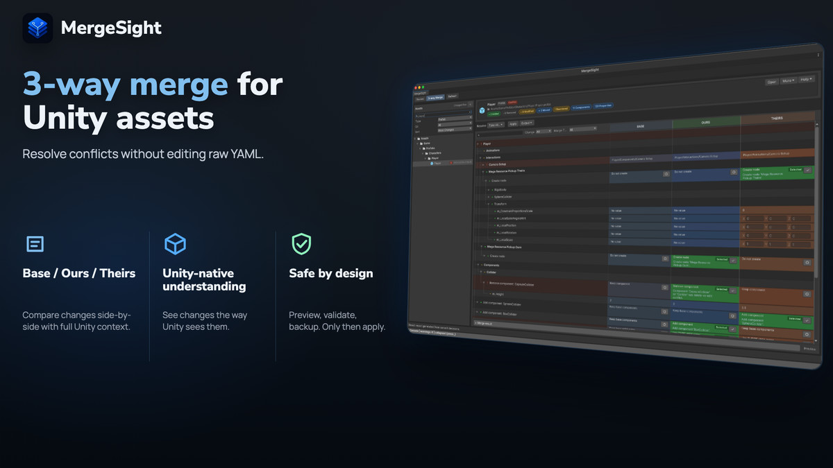 MergeSight: Review & Merge for Unity Assets