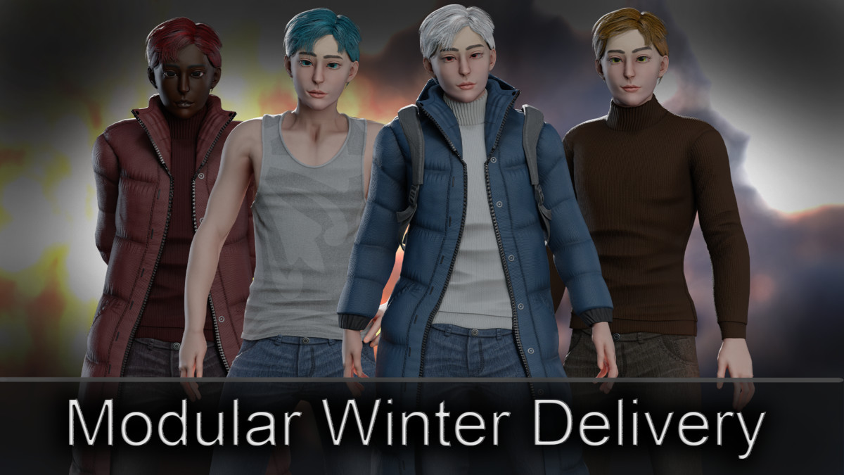Winter Student Man – Modular Game Character