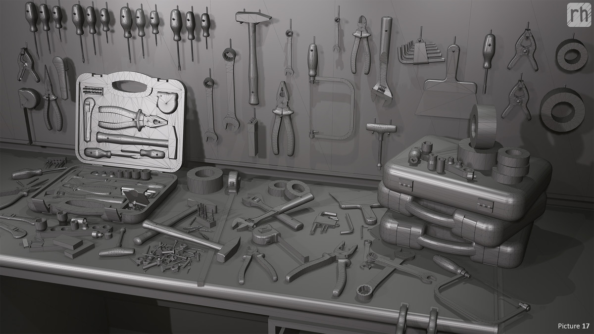 Workbench Hand Tools PBR Game-Ready Vol. 1