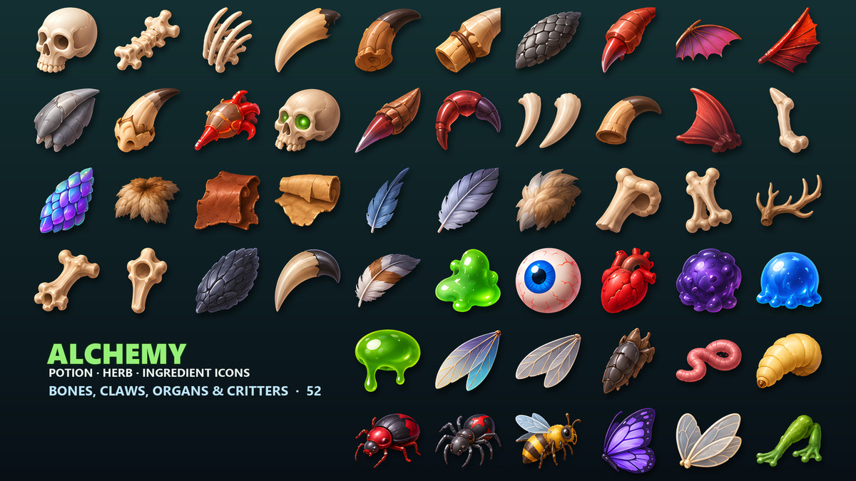 Alchemy Icons - Potions, Herbs & Reagents