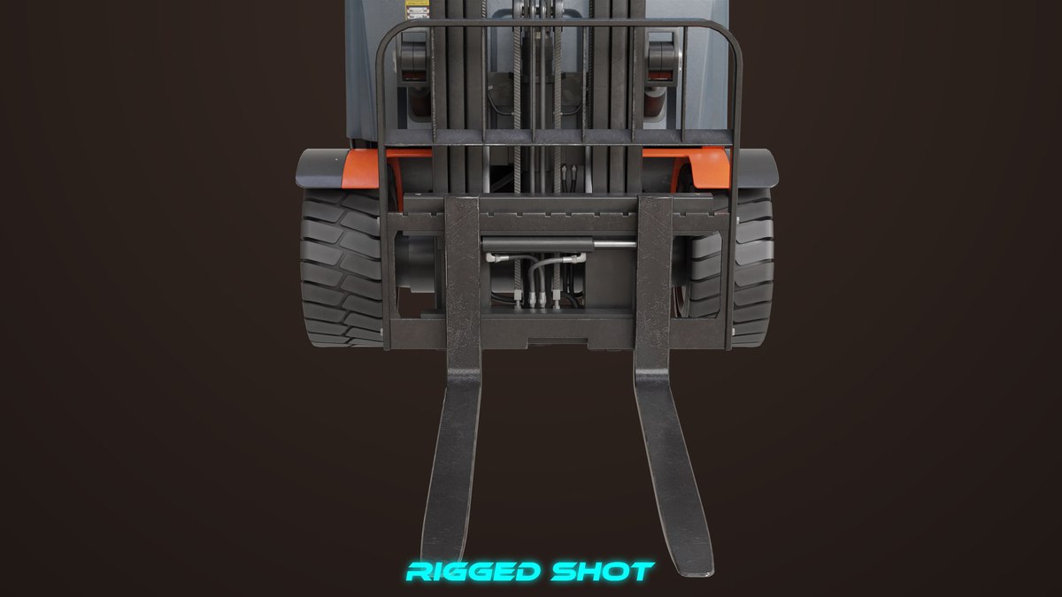 Forklift Truck 01 Orange URP HDRP Textures