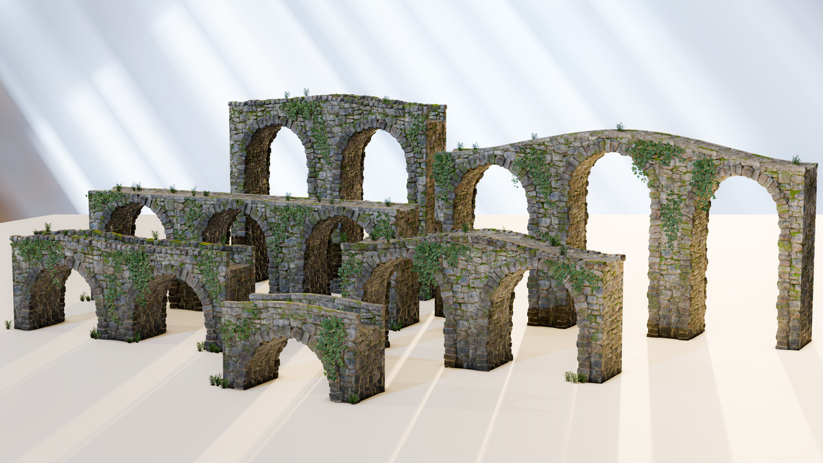 Realistic Mossy Stone Bridge Pack – Procedural Material