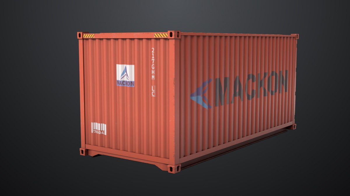 5 Cargo Container 20ft Single Mat URP HDRP Textures