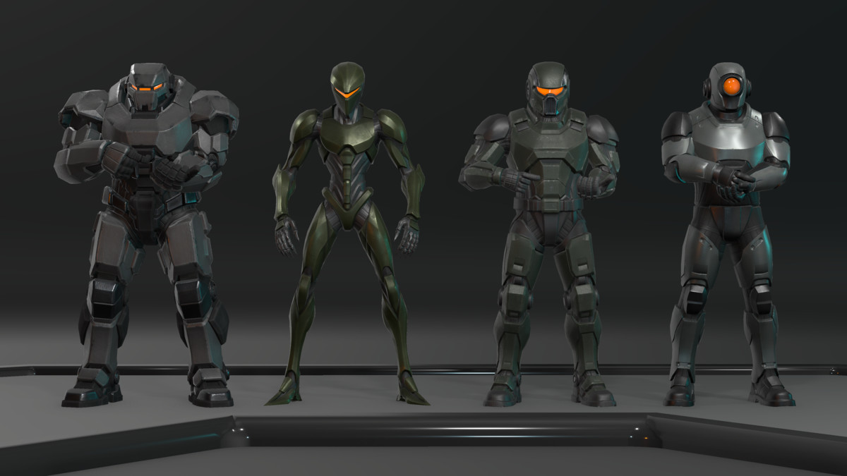 Sci-Fi Robot Character Pack | 4 Humanoid Units | Customizable
