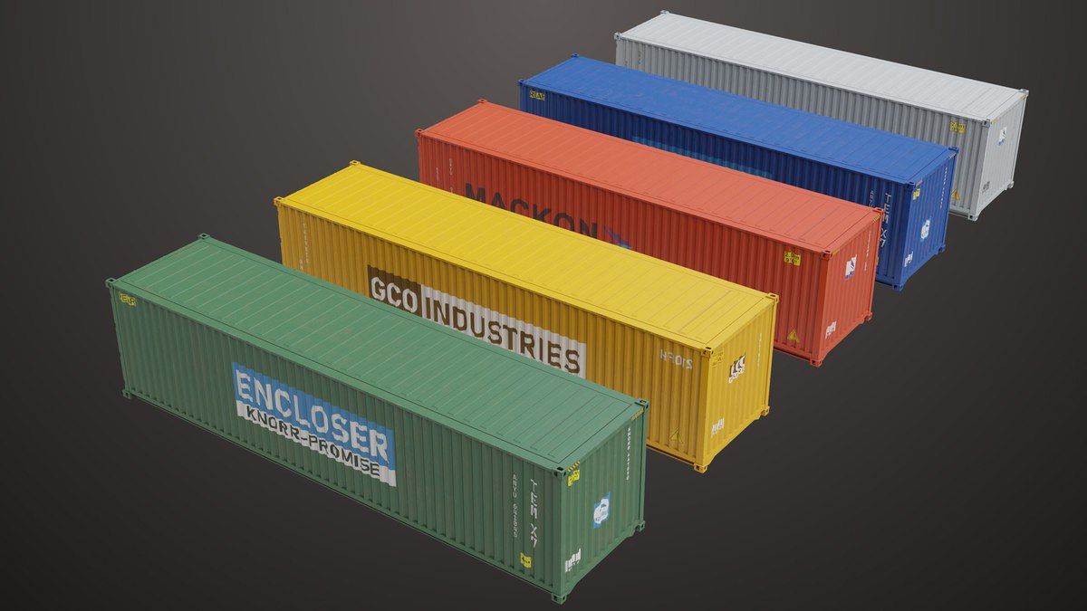 5 Cargo Container Single Mat URP HDRP Textures
