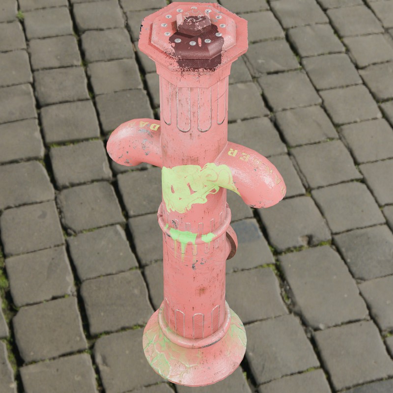 Vintage Cast Iron Fire Hydrant – Low Poly PBR with LODs