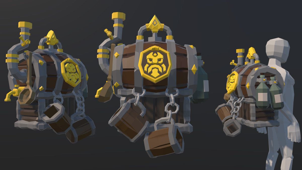 GanzSe Fantasy Low Poly Backpacks Pack Vol.1