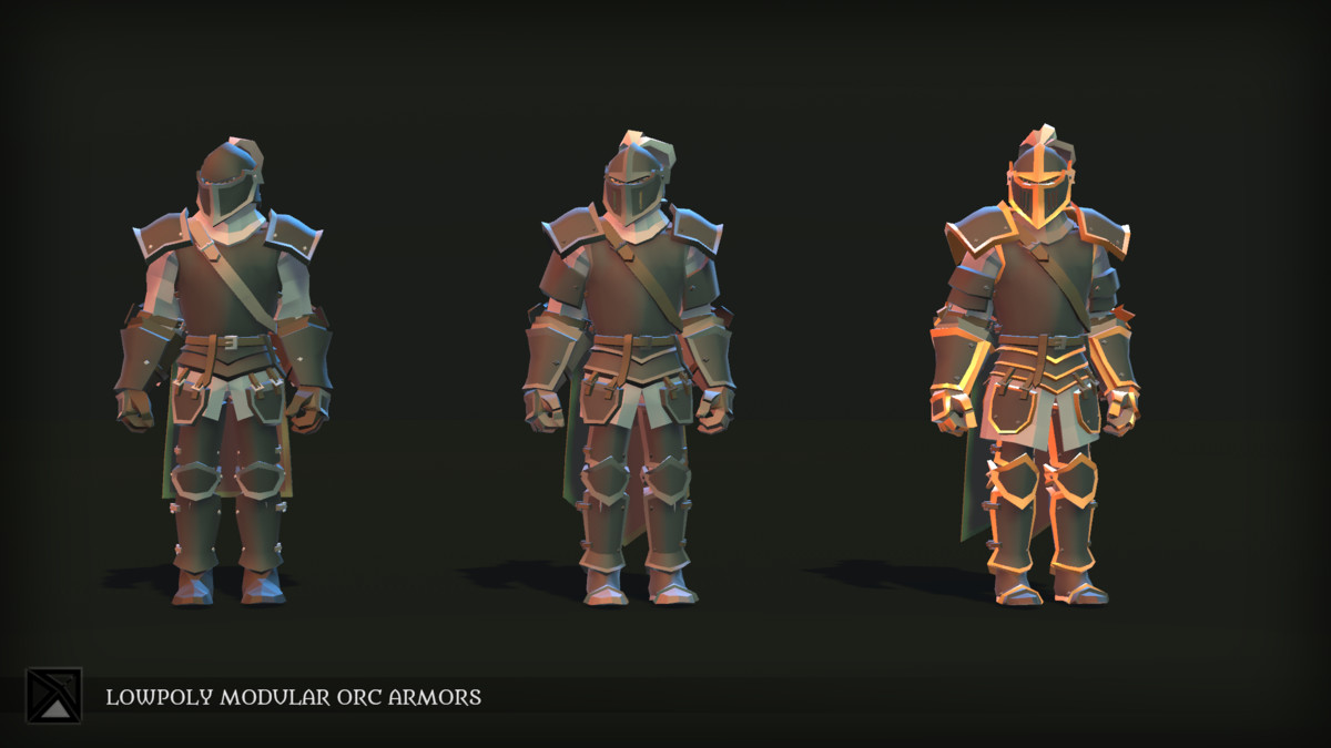 Low Poly Orc Modular Armors Bundle - LOWPOLY MEDIEVAL FANTASY SERIES