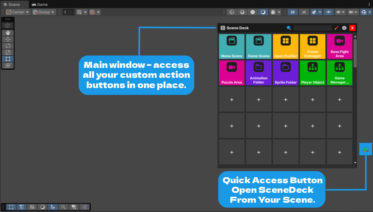 SceneDeck – Quick Actions & Scene Manager