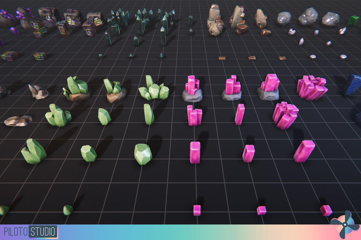 Stylized Crystals and Gems Megapack