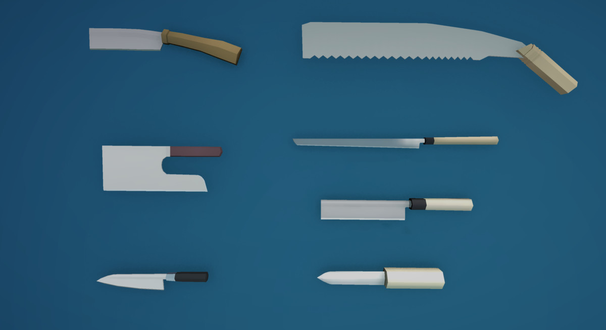 Low Poly Ronin and Japanese Weapons Pack