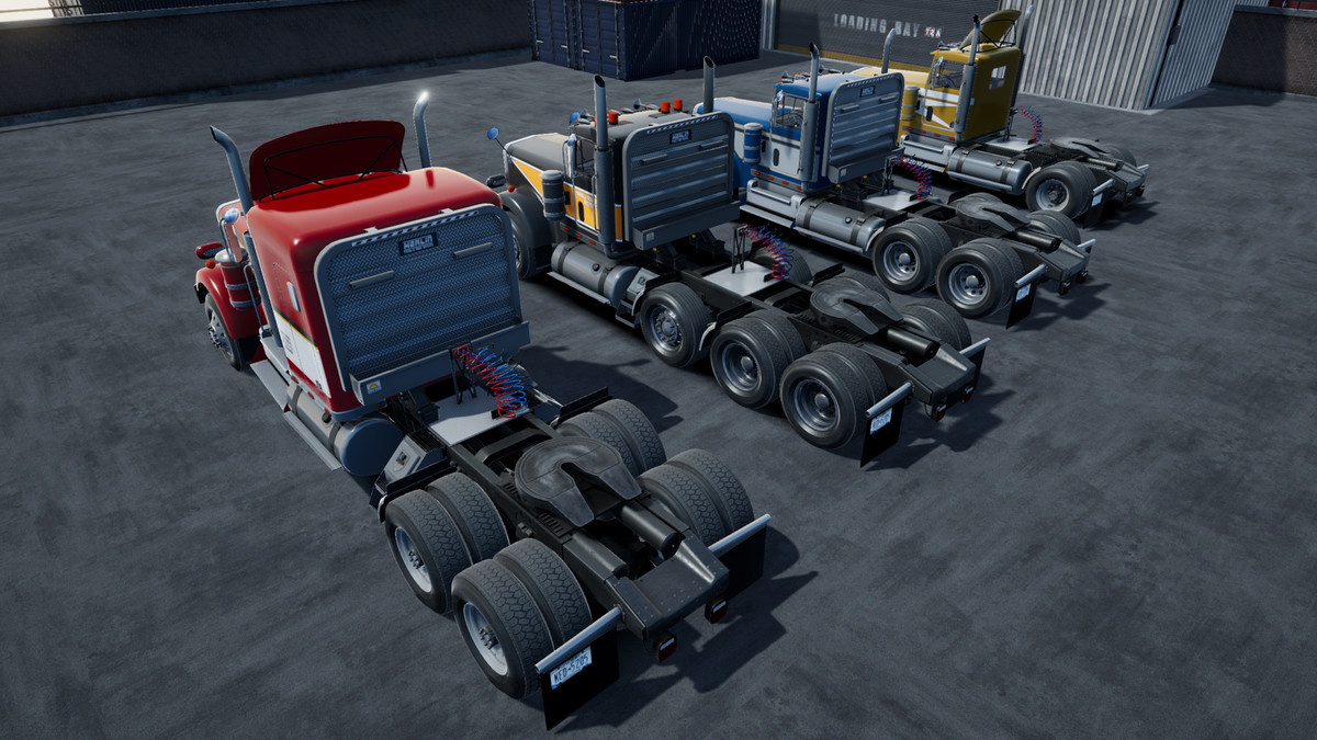 Semitruck with dump trailer