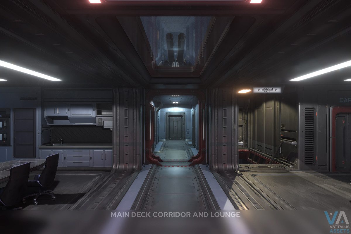 Spaceship with Full Interior: Minerva Corvette