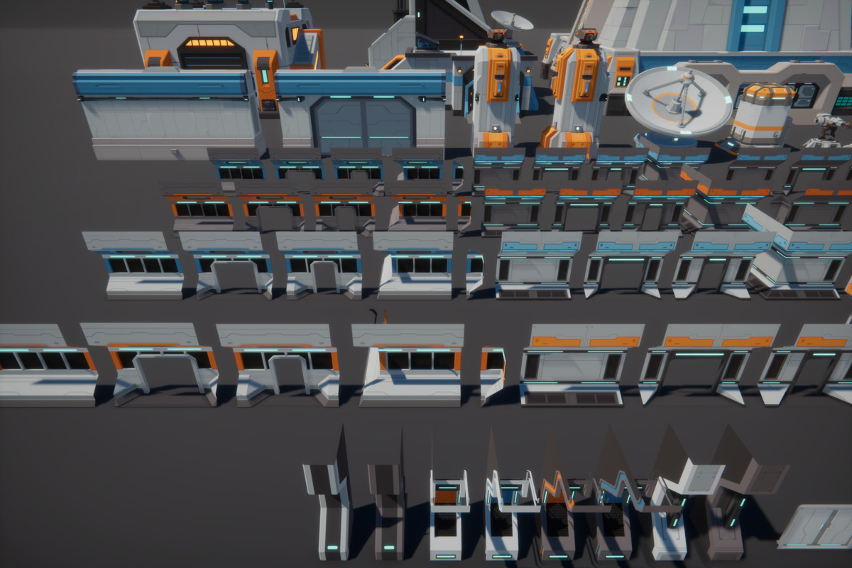 Low Poly Sci-Fi Military Resource Base