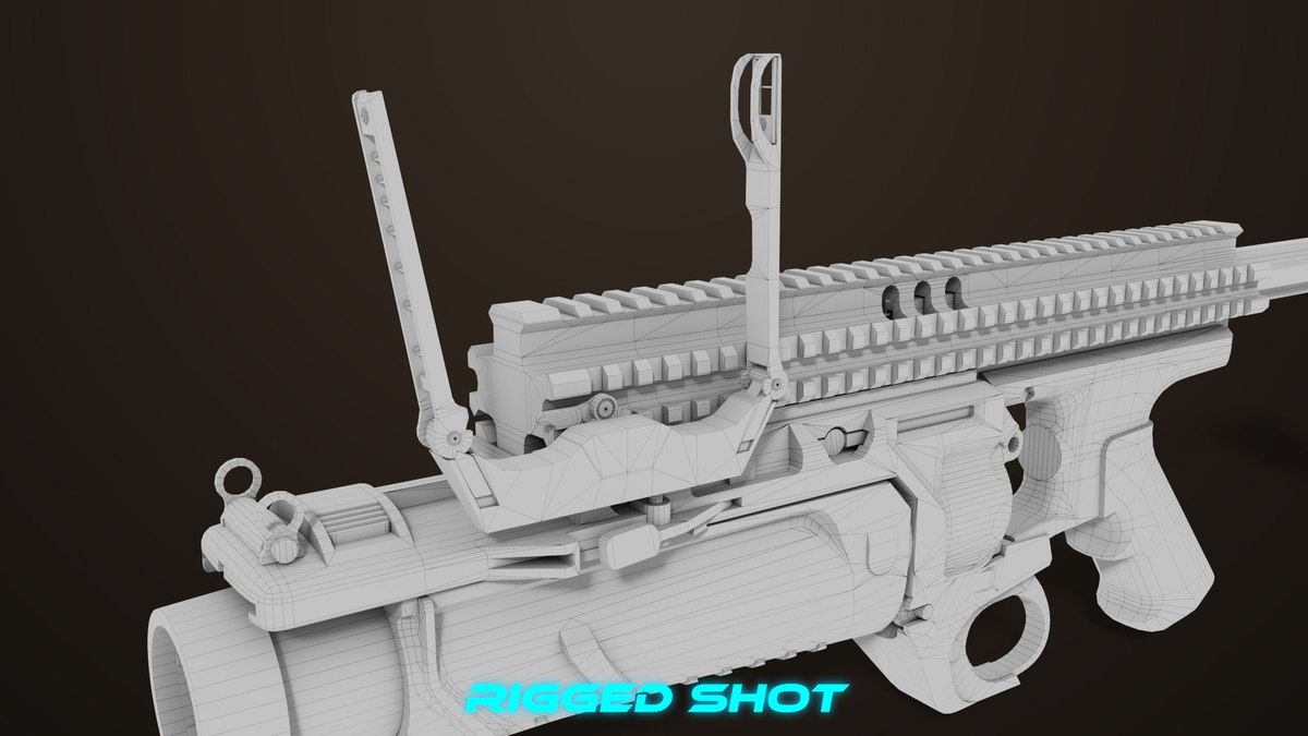 6 Grenade Launcher Black URP HDRP Textures