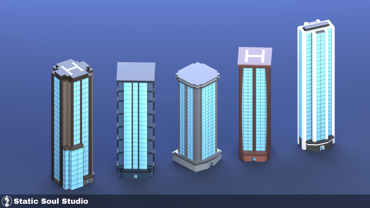 Low Poly City Pack – Modular Buildings, Roads & Props