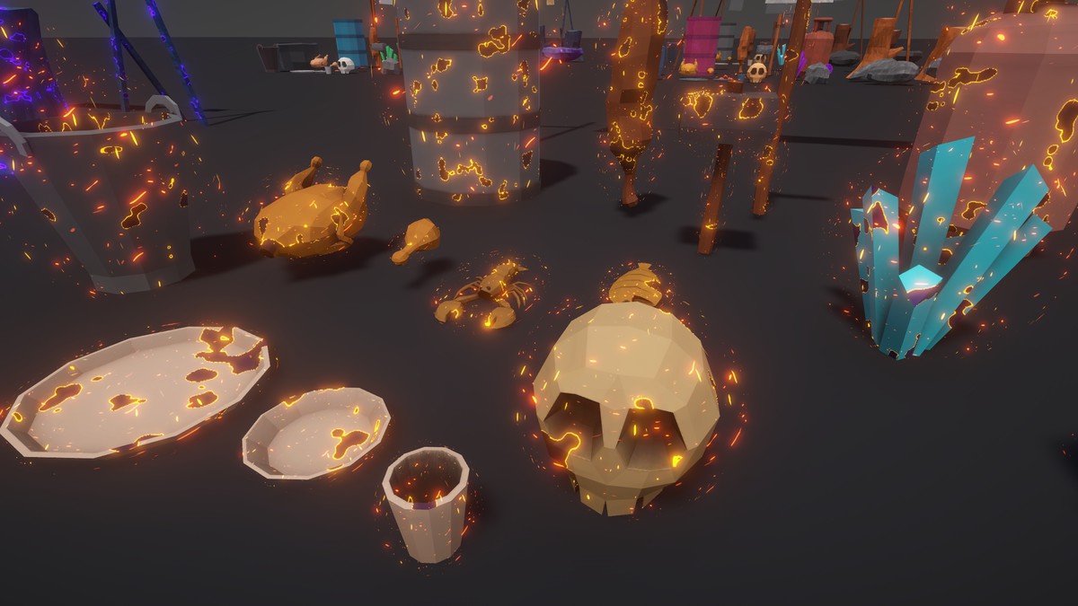 Magical Polygon Props(with Burn & Reveal FX)